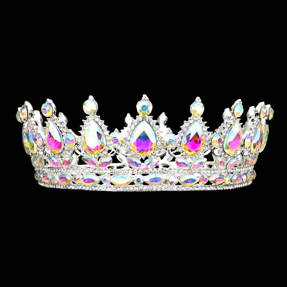 Teardrop Stone Accented Crown Tiara - Madeline Love - Flyclothing LLC
