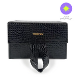 Black Faux Croco Travel Case - TopFoxx - Flyclothing LLC