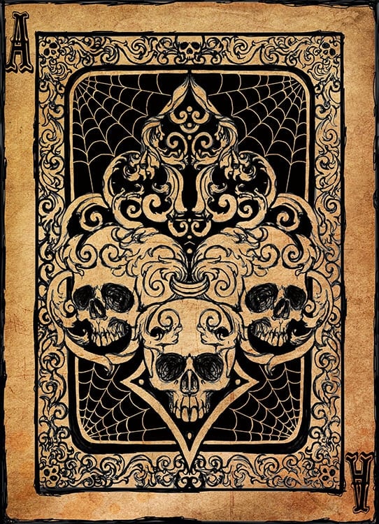 Black Market Art Company Ace Skulls Print