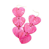 Acetate Heart Link Dropdown Earrings - Madeline Love - Flyclothing LLC