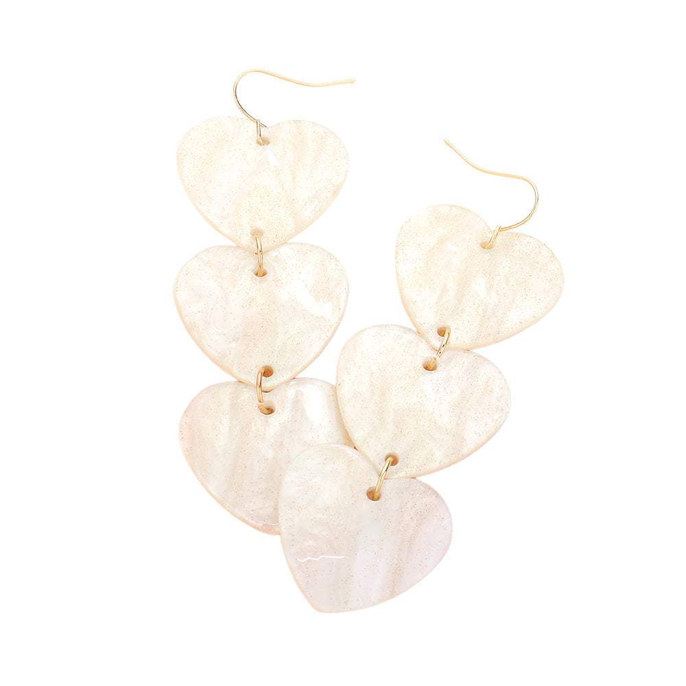 Acetate Heart Link Dropdown Earrings - Madeline Love - Flyclothing LLC
