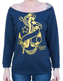 Black Market Art Company Anchor Women's Unfinished Scoop Neck SweatShirt