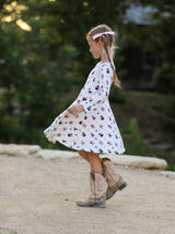 Halloween Vintage Cameo Print Girls Twirl Dress