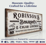 Personalized Bourbon and Cigar Bar Sign - Tailored Canvases - Flyclothing LLC