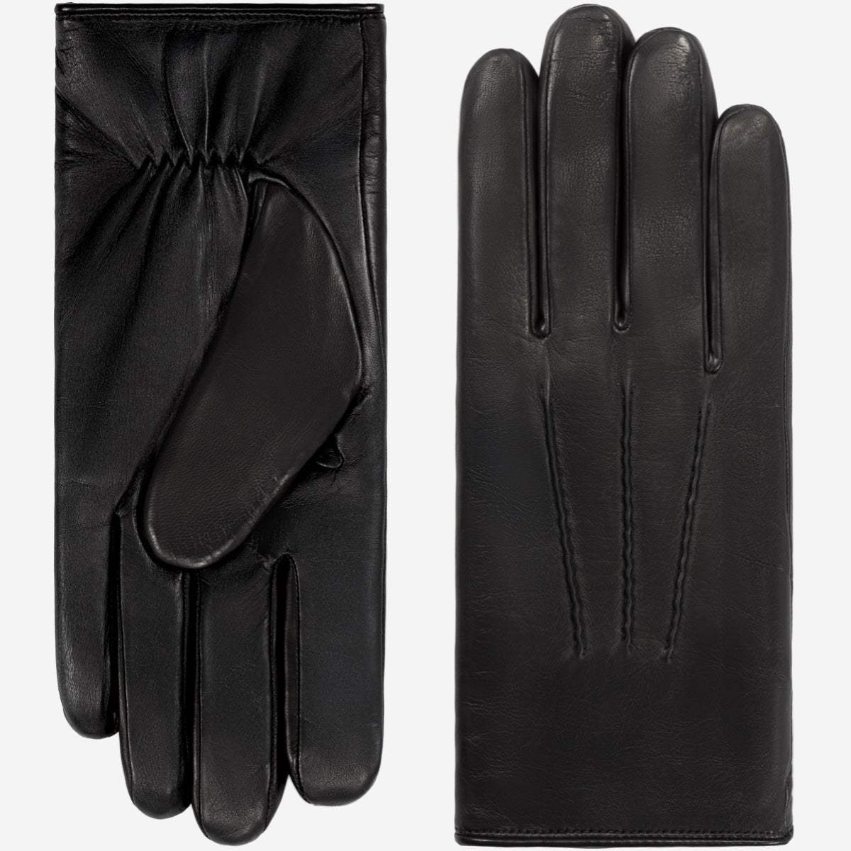 Aldo (black) - Italian lambskin leather gloves with lambswool lining & touchscreen feature - Leather Gloves Online - Flyclothing LLC