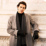 Aldo (black) - Italian lambskin leather gloves with lambswool lining & touchscreen feature - Leather Gloves Online - Flyclothing LLC