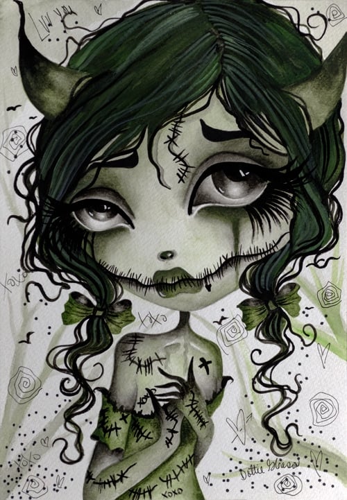 Black Market Art Company Alejandra Zombie Girl Print