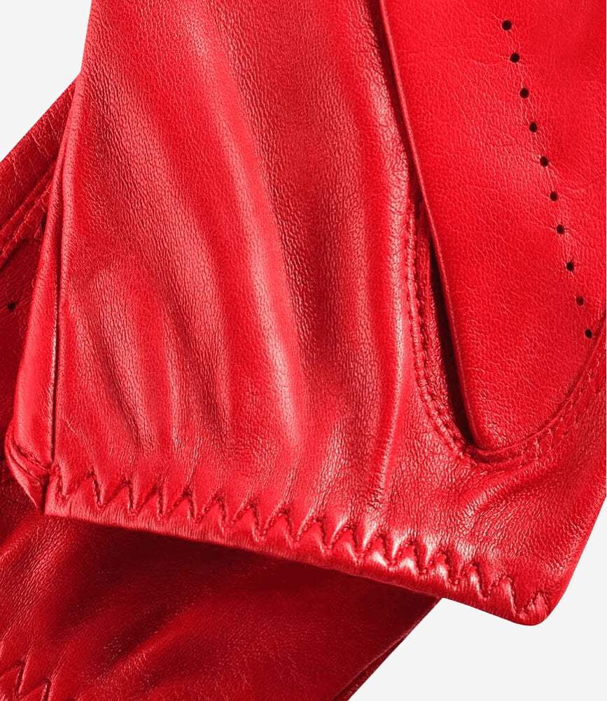 Alessa (red) - Classic Italian lambskin leather driving gloves - Leather Gloves Online - Flyclothing LLC
