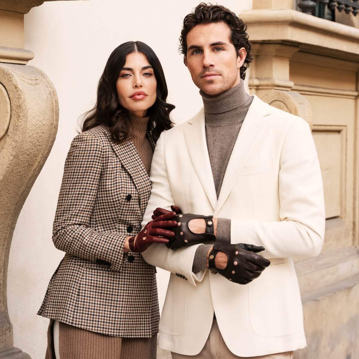 Alessa (cordovan) - Classic Italian lambskin leather driving gloves