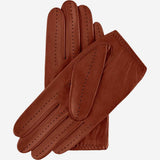 Alessa (cognac) - Classic Italian lambskin leather driving gloves