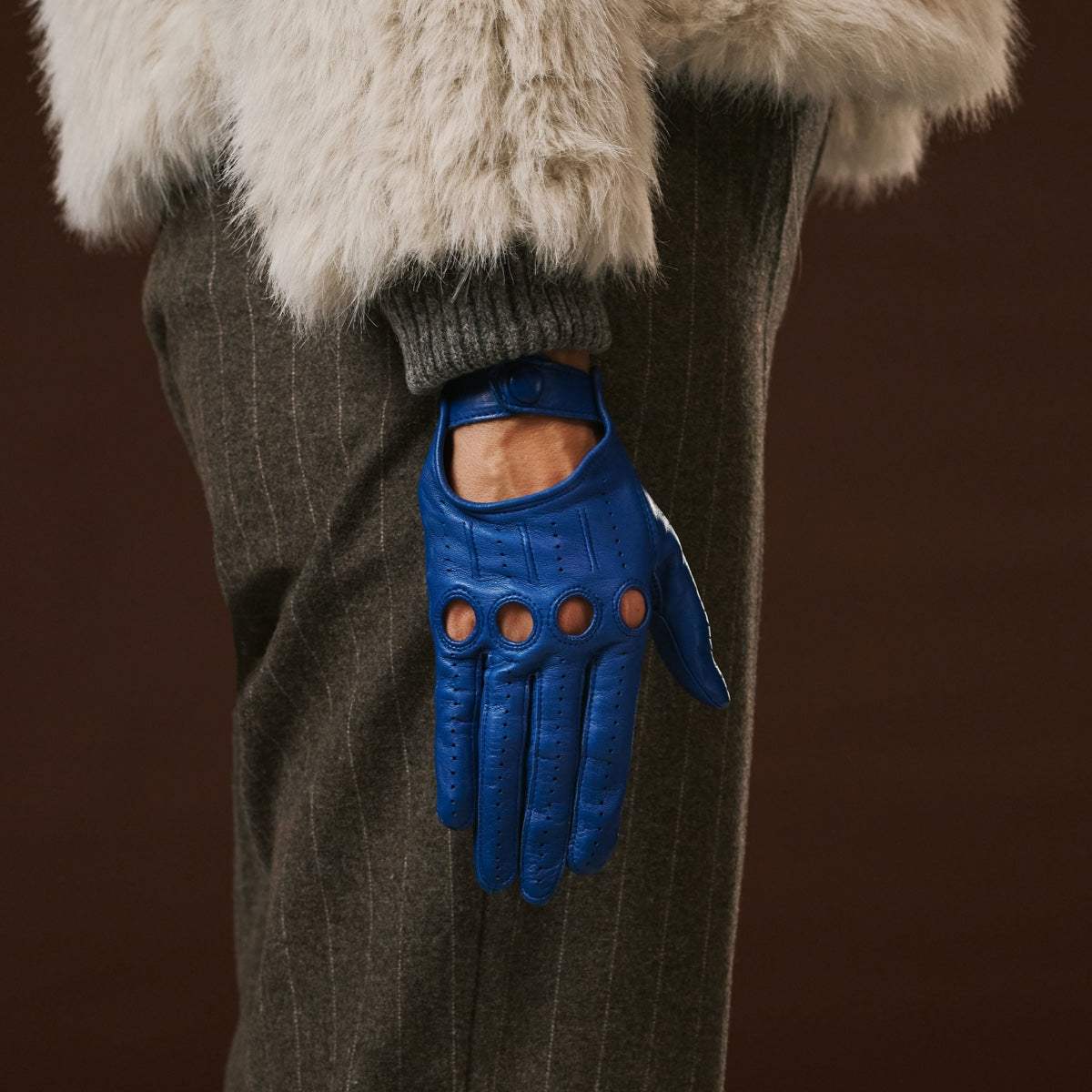 Alessa (blue) - Classic Italian lambskin leather driving gloves - Leather Gloves Online - Flyclothing LLC