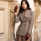 Alessa (cordovan) - Classic Italian lambskin leather driving gloves