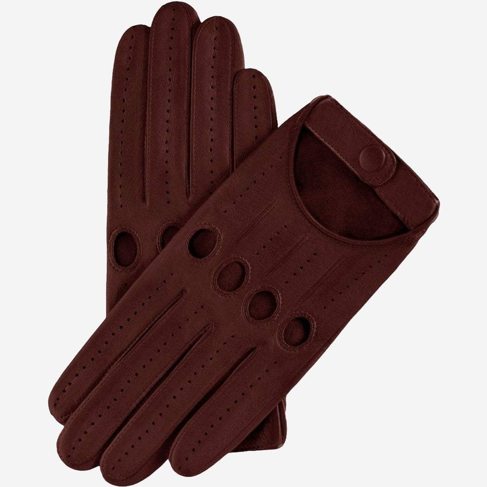 Alessa (cordovan) - Classic Italian lambskin leather driving gloves