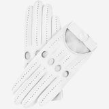Alessa (white) - Classic Italian lambskin leather driving gloves - Leather Gloves Online - Flyclothing LLC