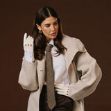 Alessa (white) - Classic Italian lambskin leather driving gloves - Leather Gloves Online - Flyclothing LLC