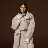 Alessa (white) - Classic Italian lambskin leather driving gloves - Leather Gloves Online - Flyclothing LLC