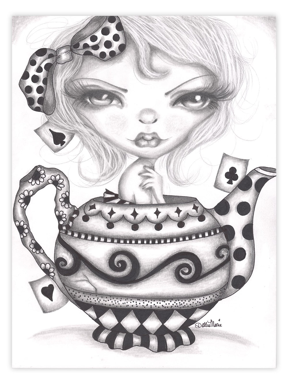 Black Market Art Company Alice Lost In A Tea Pot Print