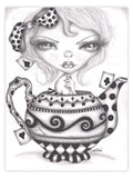 Black Market Art Company Alice Lost In A Tea Pot Print