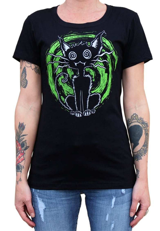 Black Market Art Company Alley Cat Women's Loose Neck T-Shirt - Black Market Art Company - Flyclothing LLC