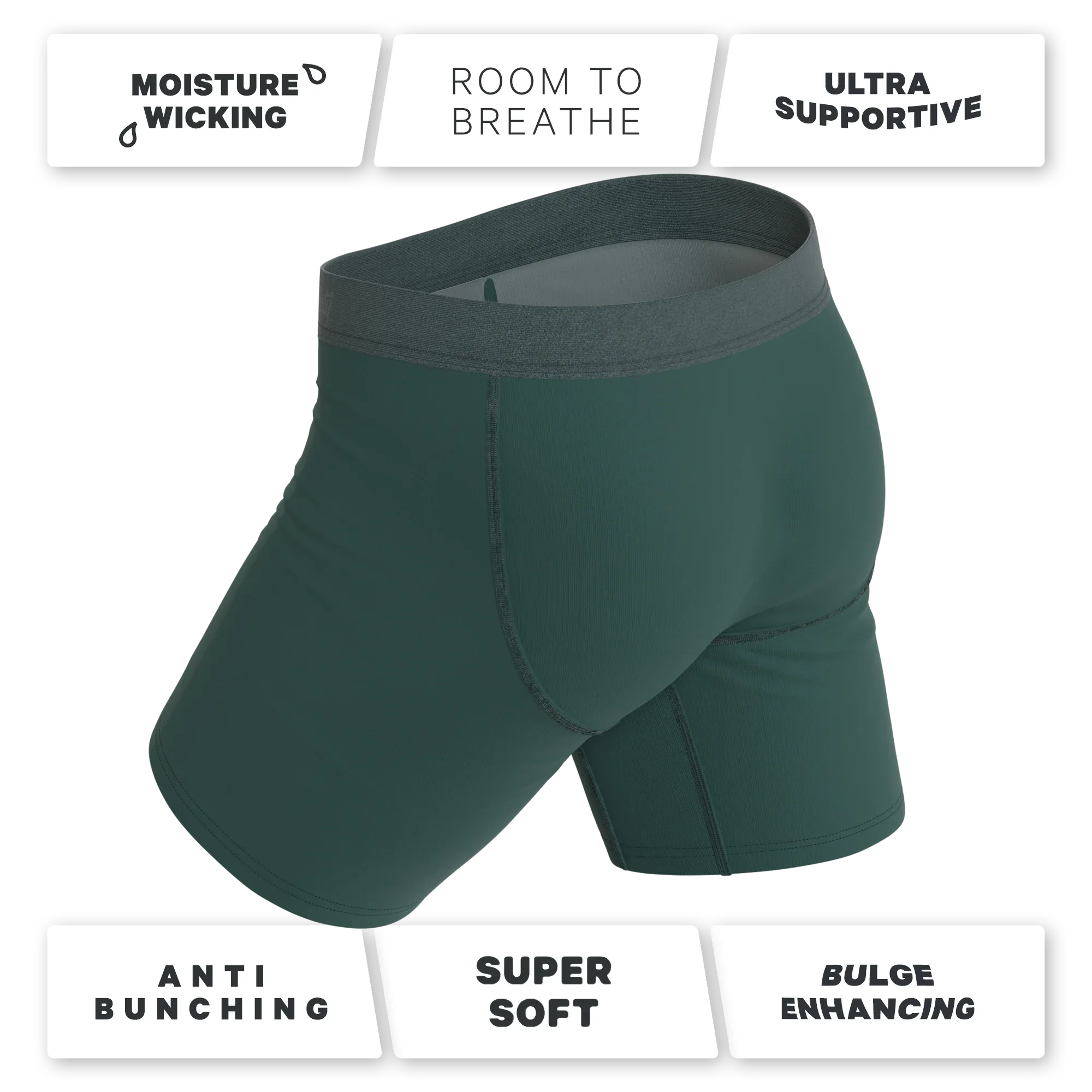 The Alloy | Dark Teal Long Leg Ball Hammock® Pouch Underwear With Fly - Shinesty - Flyclothing LLC