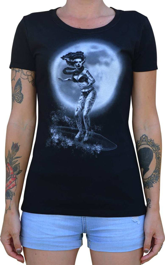 Black Market Art Company Aloha Bride Women's Loose Neck T-Shirt - Black Market Art Company - Flyclothing LLC