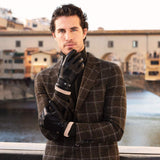 Alonzo (black) - Italian lambskin leather gloves with cashmere lining & touchscreen feature - Leather Gloves Online - Flyclothing LLC