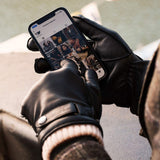 Alonzo (black) - Italian lambskin leather gloves with cashmere lining & touchscreen feature - Leather Gloves Online - Flyclothing LLC