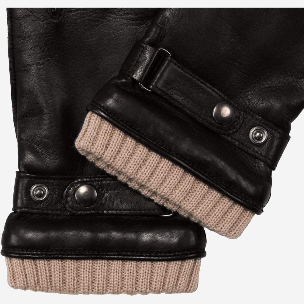Alonzo (black) - Italian lambskin leather gloves with cashmere lining & touchscreen feature - Leather Gloves Online - Flyclothing LLC