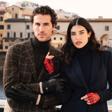Alonzo (black) - Italian lambskin leather gloves with cashmere lining & touchscreen feature - Leather Gloves Online - Flyclothing LLC