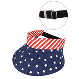 American Flag Roll Up Visor With Adjustable Elastic Band - Madeline Love - Flyclothing LLC