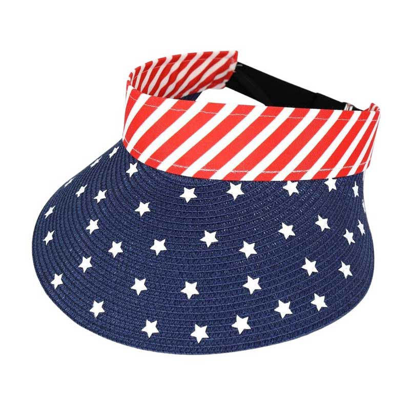 American Flag Roll Up Visor With Adjustable Elastic Band - Madeline Love - Flyclothing LLC