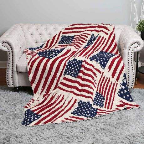 Patriotic American Flag Throw Blanket - Madeline Love - Flyclothing LLC