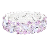 Crystal Glass Marquise Evening Stretch Bracelet - Madeline Love - Flyclothing LLC