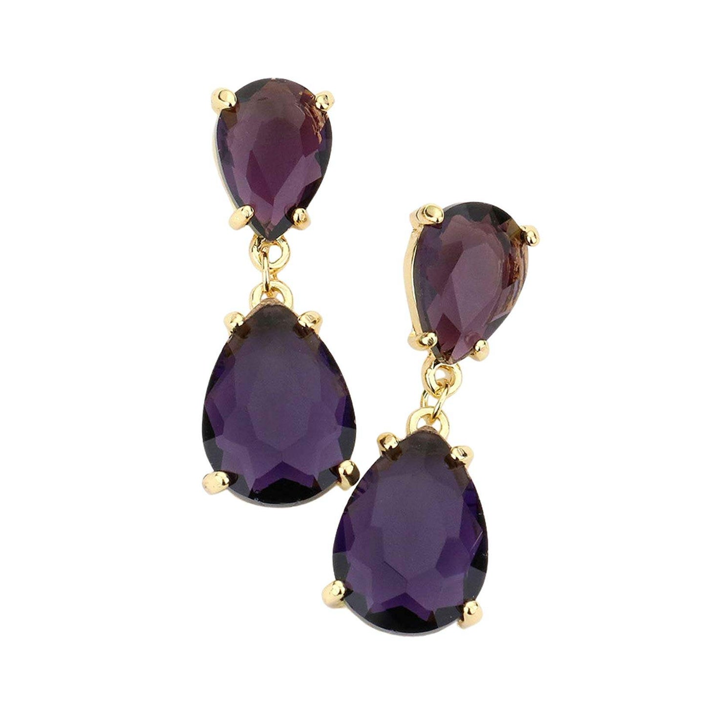 Double Teardrop Link Dangle Evening Earrings - Madeline Love - Flyclothing LLC