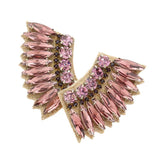 Felt Back Multi Stone Embellished Wing Earrings - Madeline Love - Flyclothing LLC