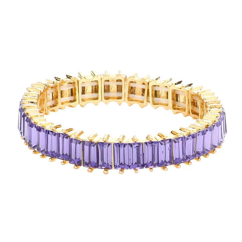 Rectangle Stone Stretch Evening Bracelet - Madeline Love - Flyclothing LLC