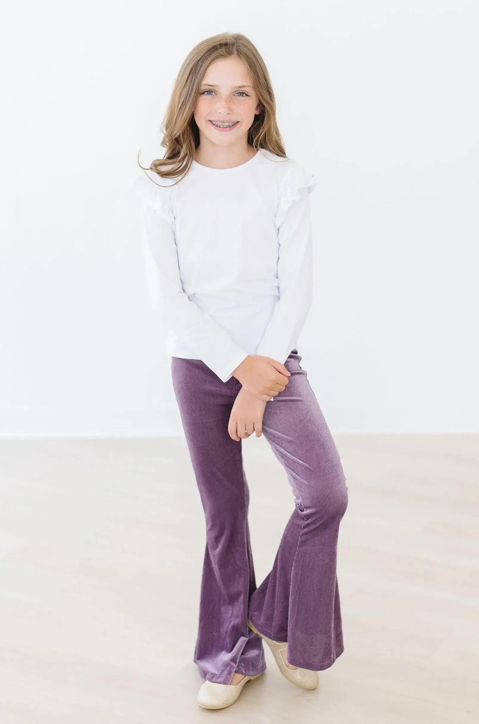 Amethyst Ribbed Velvet Bells - Mila & Rose ® - Flyclothing LLC