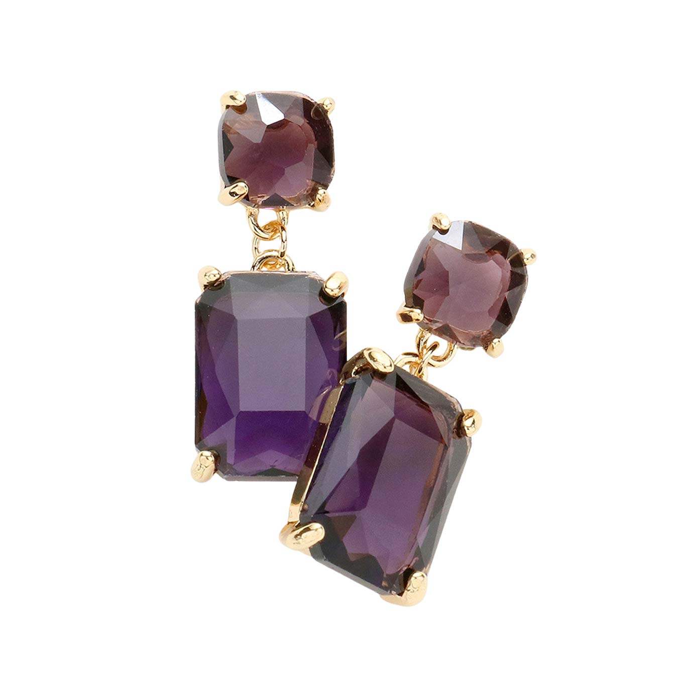 Square Rectangle Link Dangle Evening Earrings - Madeline Love - Flyclothing LLC