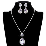 Teardrop Accented Rhinestone Necklace - Madeline Love - Flyclothing LLC