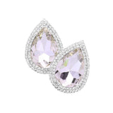 Teardrop Stone Accented Evening Earrings - Madeline Love - Flyclothing LLC