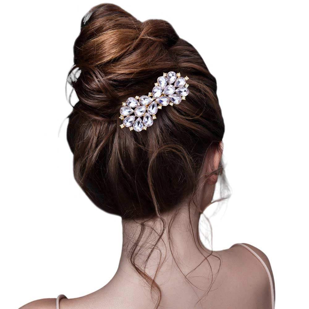 Teardrop Stone Cluster Bow Hair Comb - Madeline Love - Flyclothing LLC