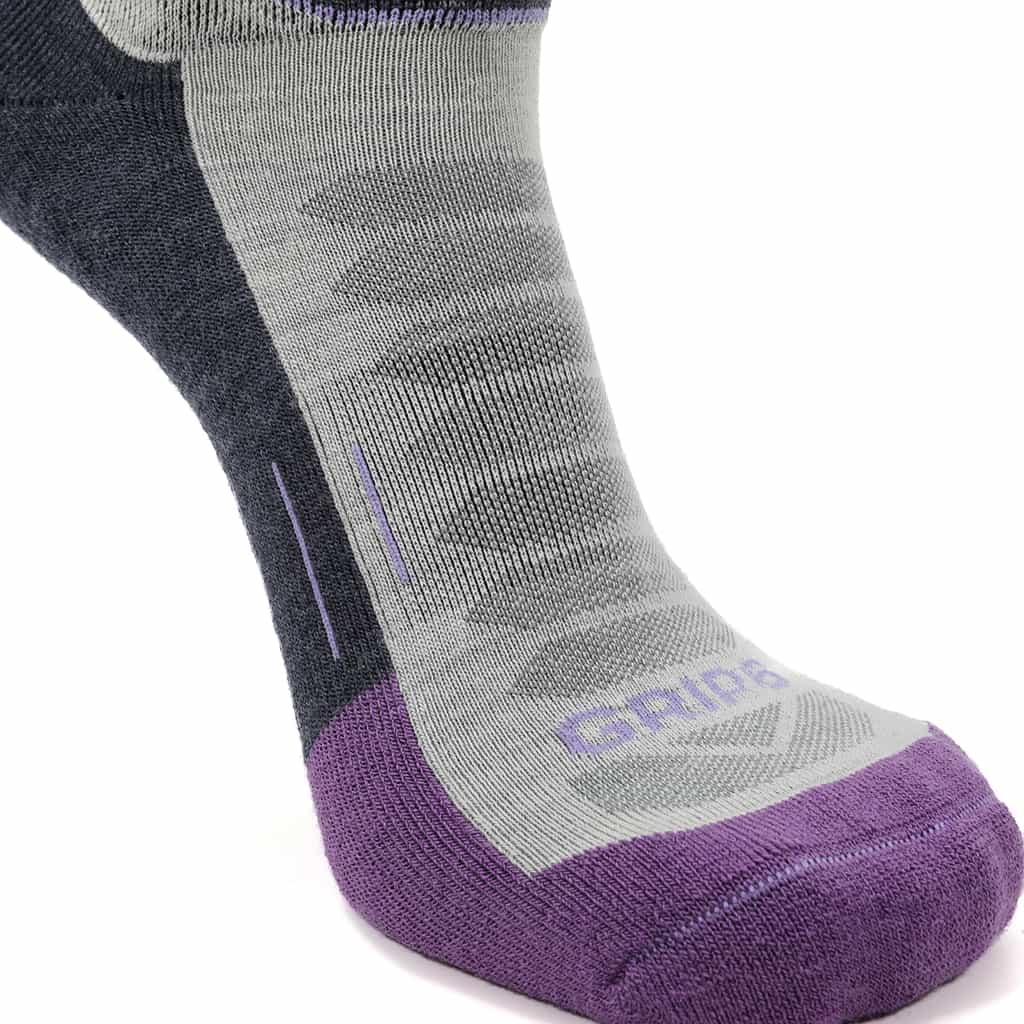 Amethyst - Run Ankle Midweight Merino Wool Sock - GRIP6 - Flyclothing LLC