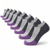 8 Pairs Amethyst - Run Ankle Midweight Merino Wool Sock - GRIP6 - Flyclothing LLC