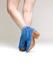 Amos Fringe Ankle Bootie in Black Suede - Naughty Monkey