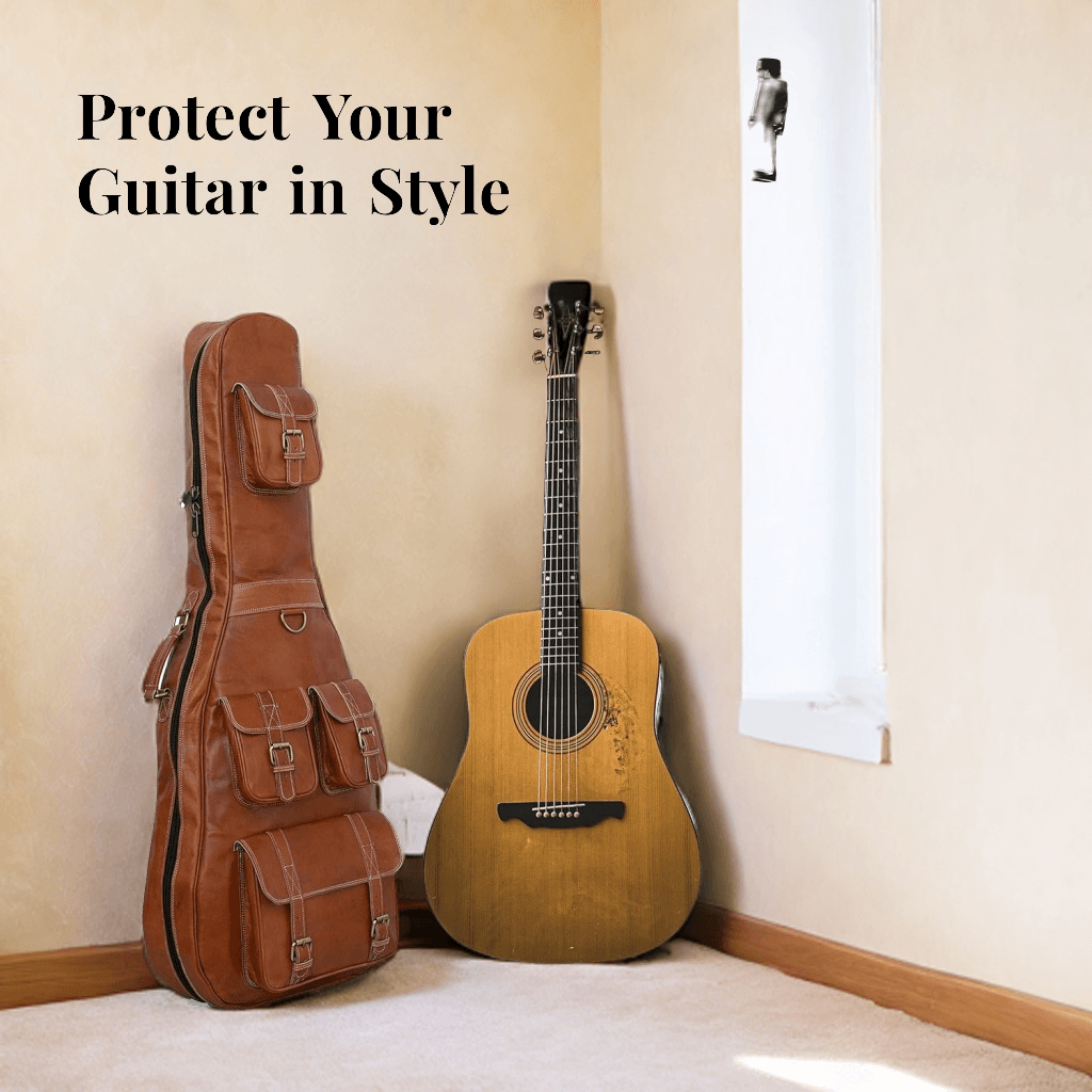 Personalized Leather Guitar Case - Classy Leather Bags - Flyclothing LLC