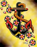 Black Market Art Company Anchor & Flowers Print