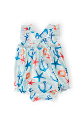 Anchors Away Ruffle Cross Back Romper - Mila & Rose ® - Flyclothing LLC