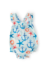 Anchors Away Ruffle Cross Back Romper - Mila & Rose ® - Flyclothing LLC