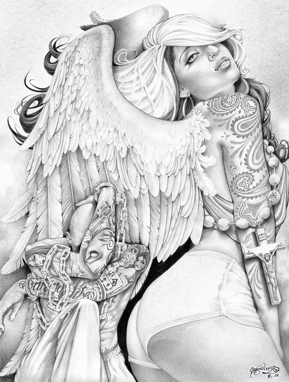 Black Market Art Company Angel Girl Print