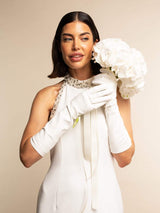 Angelina (white) - Italian silk lined 8-button length leather bridal / opera gloves - Leather Gloves Online - Flyclothing LLC